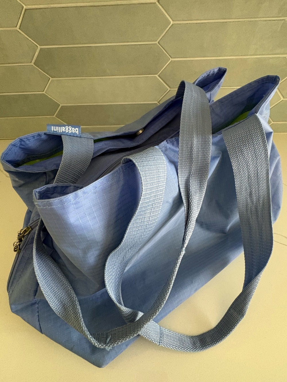 Baggallini Carryall Expandable Packable Tote Bag (Cornflower / Ice Blue